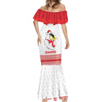 AFL Sydney Christmas Personalised Mermaid Dress with Swans Mascot Simple Style