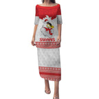 AFL Sydney Christmas Personalised Puletasi with Swans Mascot Simple Style