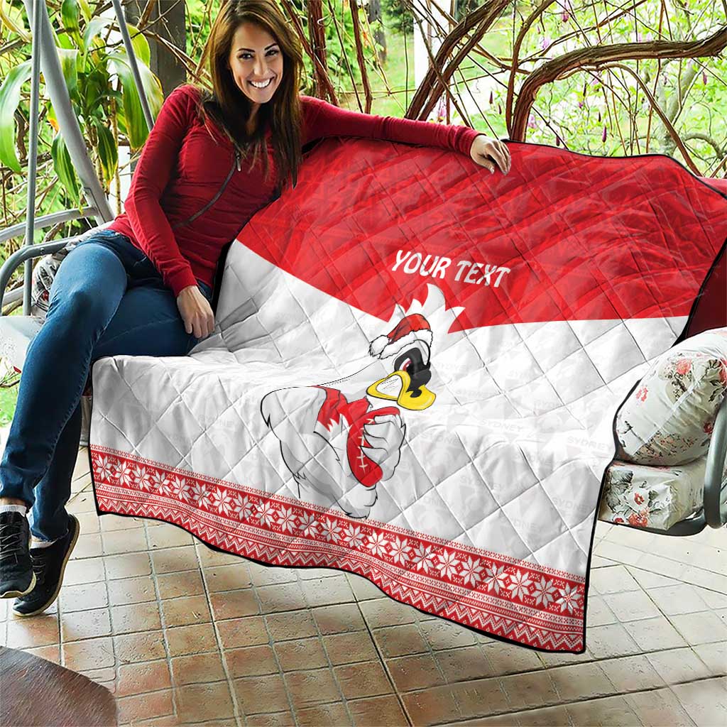 AFL Sydney Christmas Personalised Quilt with Swans Mascot Simple Style