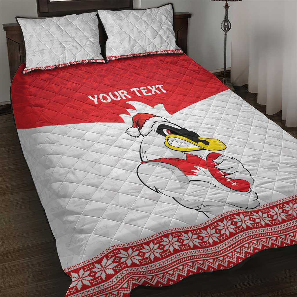 AFL Sydney Christmas Personalised Quilt Bed Set with Swans Mascot Simple Style
