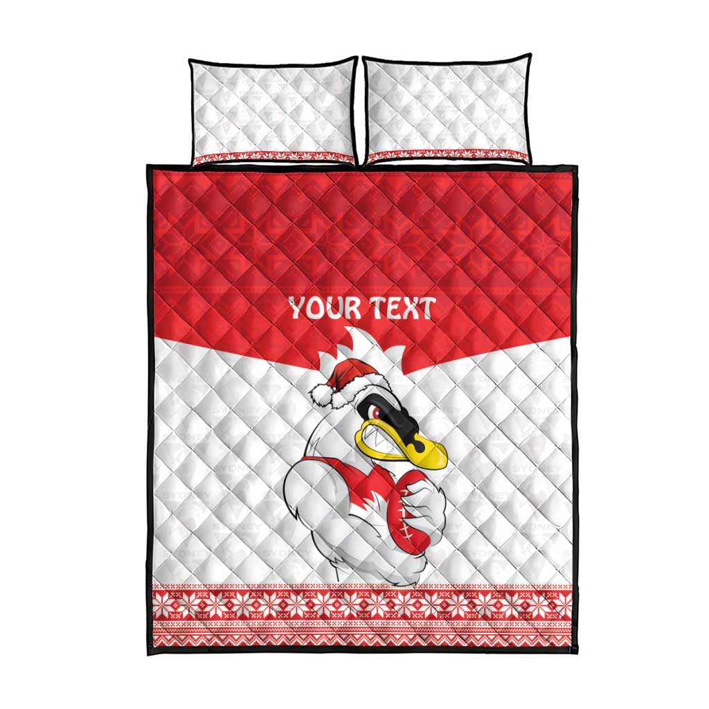 AFL Sydney Christmas Personalised Quilt Bed Set with Swans Mascot Simple Style