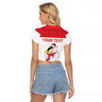 AFL Sydney Christmas Personalised Raglan Cropped T Shirt with Swans Mascot Simple Style