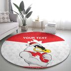 AFL Sydney Christmas Personalised Round Carpet with Swans Mascot Simple Style