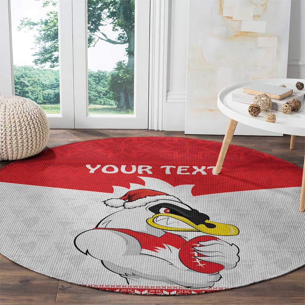 AFL Sydney Christmas Personalised Round Carpet with Swans Mascot Simple Style
