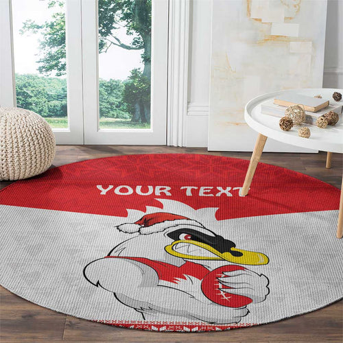 AFL Sydney Christmas Personalised Round Carpet with Swans Mascot Simple Style