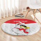 AFL Sydney Christmas Personalised Round Carpet with Swans Mascot Simple Style