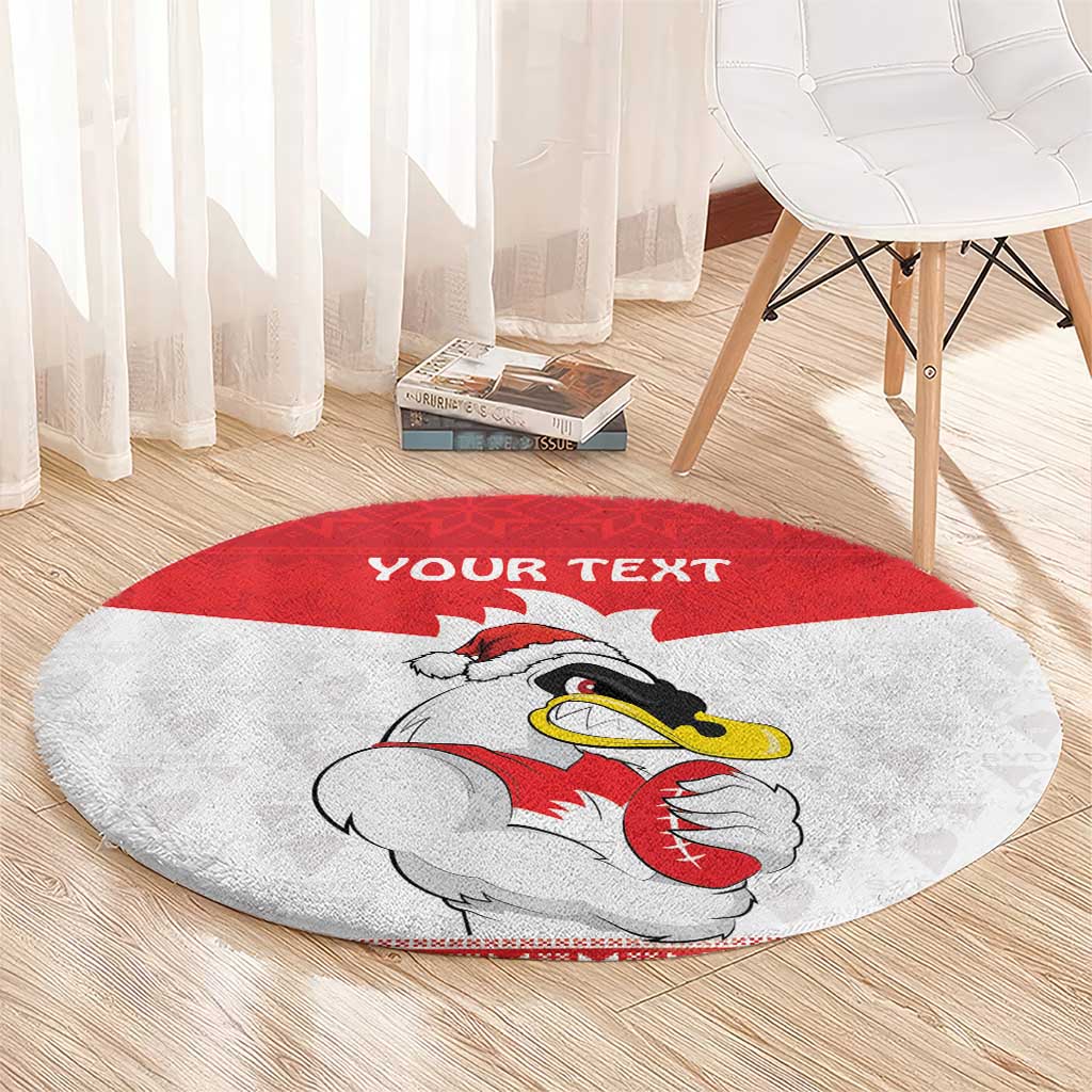 AFL Sydney Christmas Personalised Round Carpet with Swans Mascot Simple Style