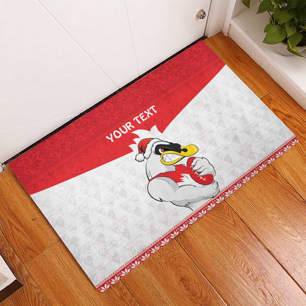 AFL Sydney Christmas Personalised Rubber Doormat with Swans Mascot Simple Style