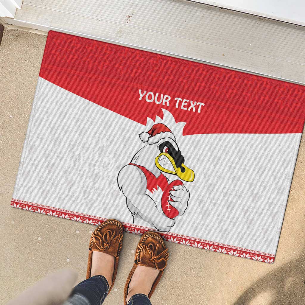 AFL Sydney Christmas Personalised Rubber Doormat with Swans Mascot Simple Style