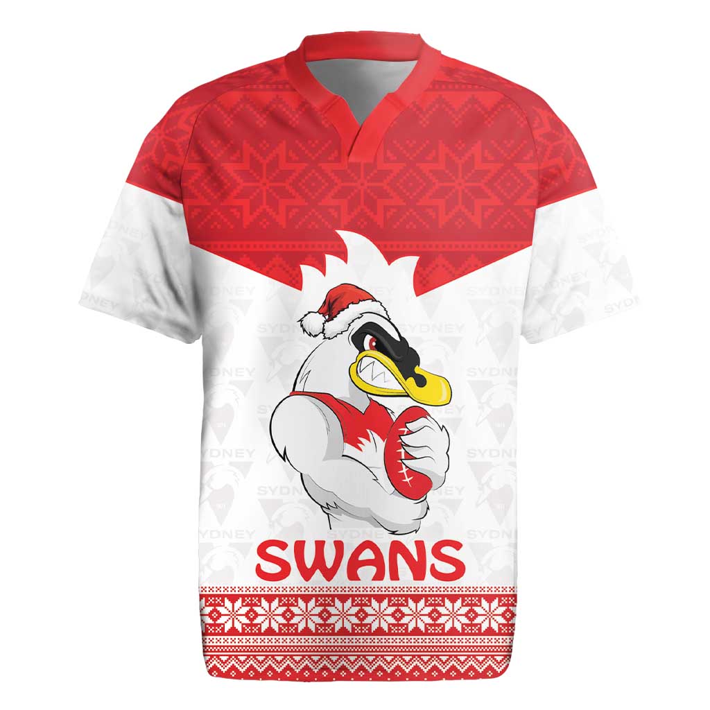 AFL Sydney Christmas Personalised Rugby Jersey with Swans Mascot Simple Style