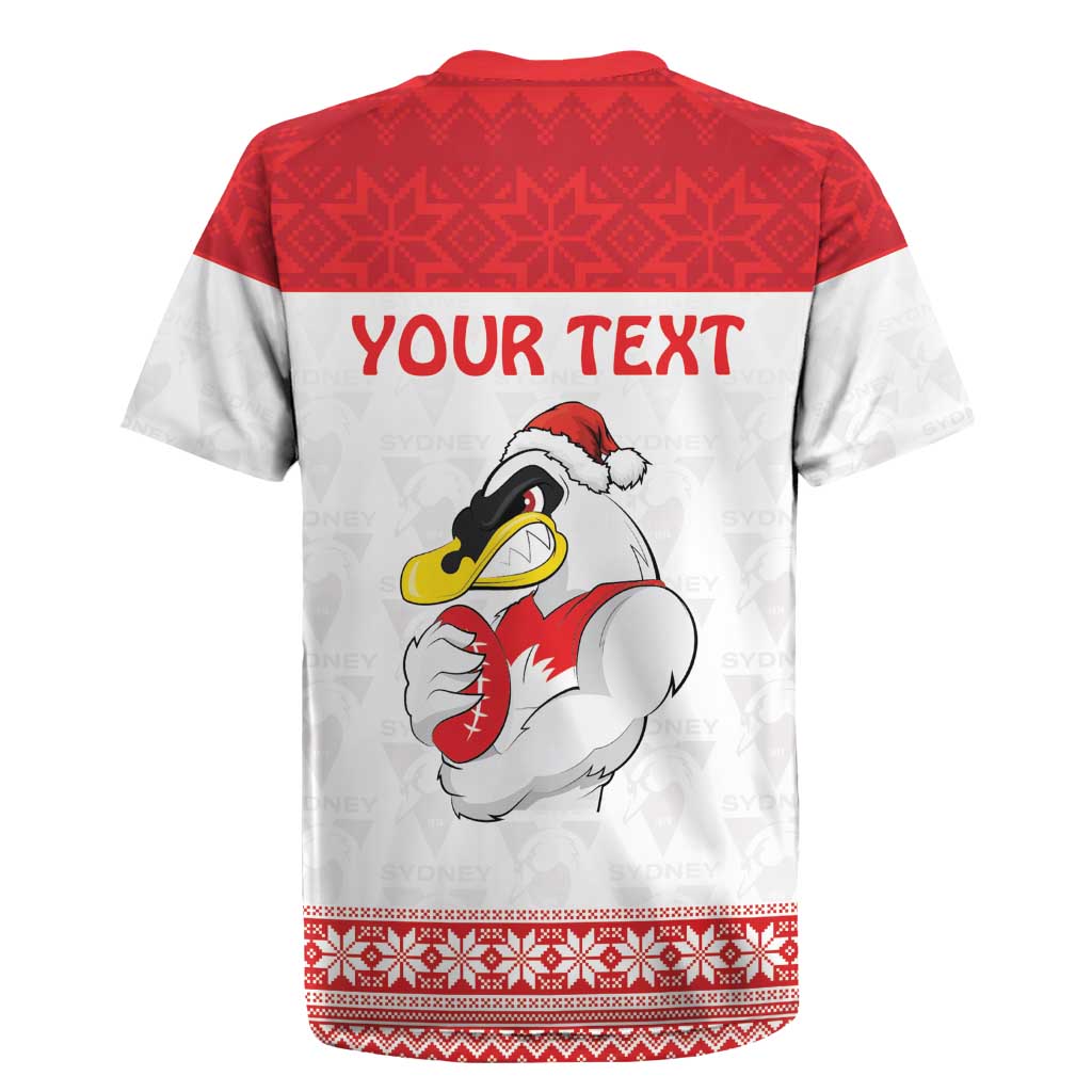 AFL Sydney Christmas Personalised Rugby Jersey with Swans Mascot Simple Style