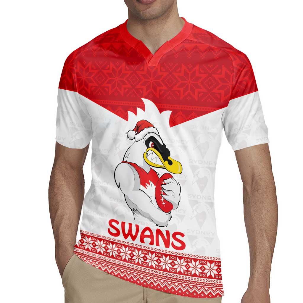 AFL Sydney Christmas Personalised Rugby Jersey with Swans Mascot Simple Style