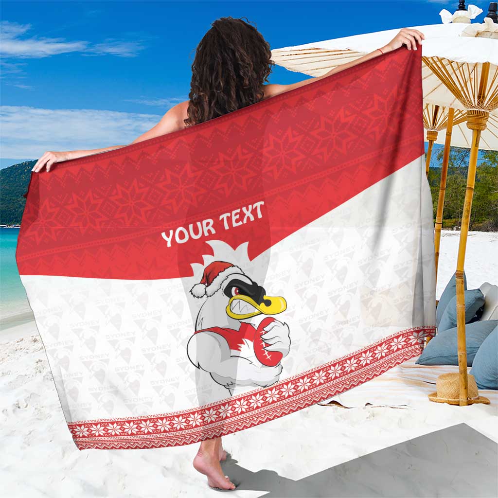 AFL Sydney Christmas Personalised Sarong with Swans Mascot Simple Style