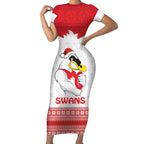 AFL Sydney Christmas Personalised Short Sleeve Bodycon Dress with Swans Mascot Simple Style