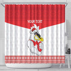 AFL Sydney Christmas Personalised Shower Curtain with Swans Mascot Simple Style