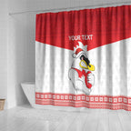 AFL Sydney Christmas Personalised Shower Curtain with Swans Mascot Simple Style