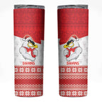 AFL Sydney Christmas Personalised Skinny Tumbler with Swans Mascot Simple Style