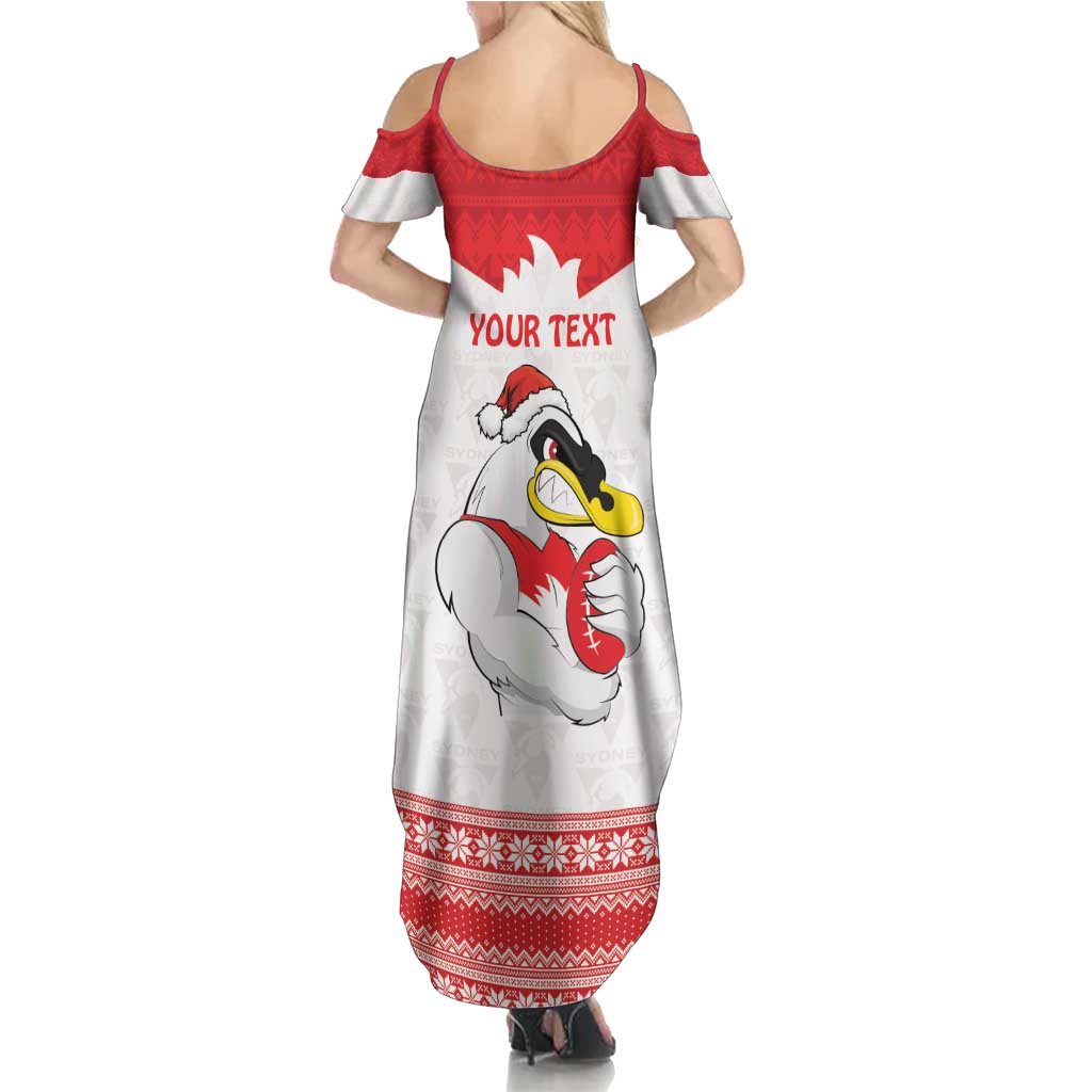 AFL Sydney Christmas Personalised Summer Maxi Dress with Swans Mascot Simple Style