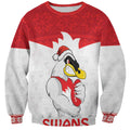 AFL Sydney Christmas Personalised Sweatshirt with Swans Mascot Simple Style
