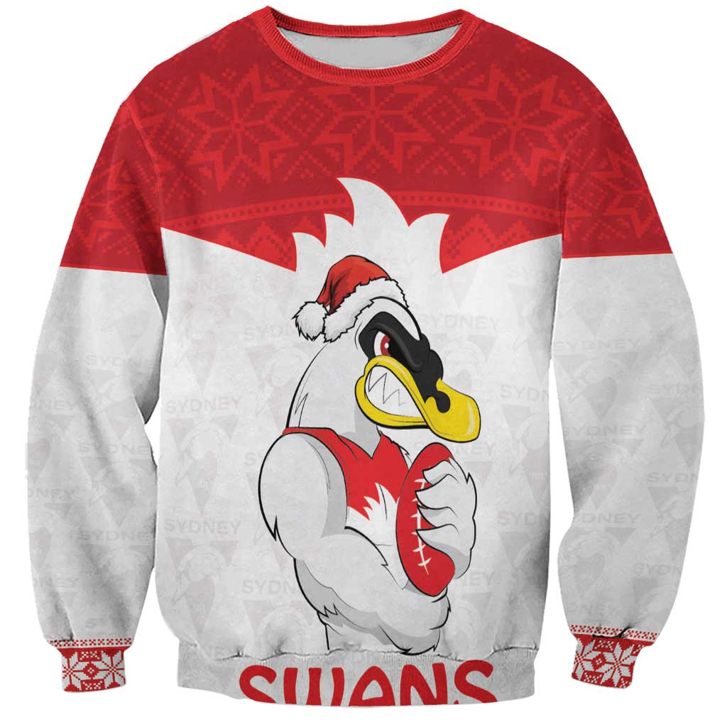 AFL Sydney Christmas Personalised Sweatshirt with Swans Mascot Simple Style