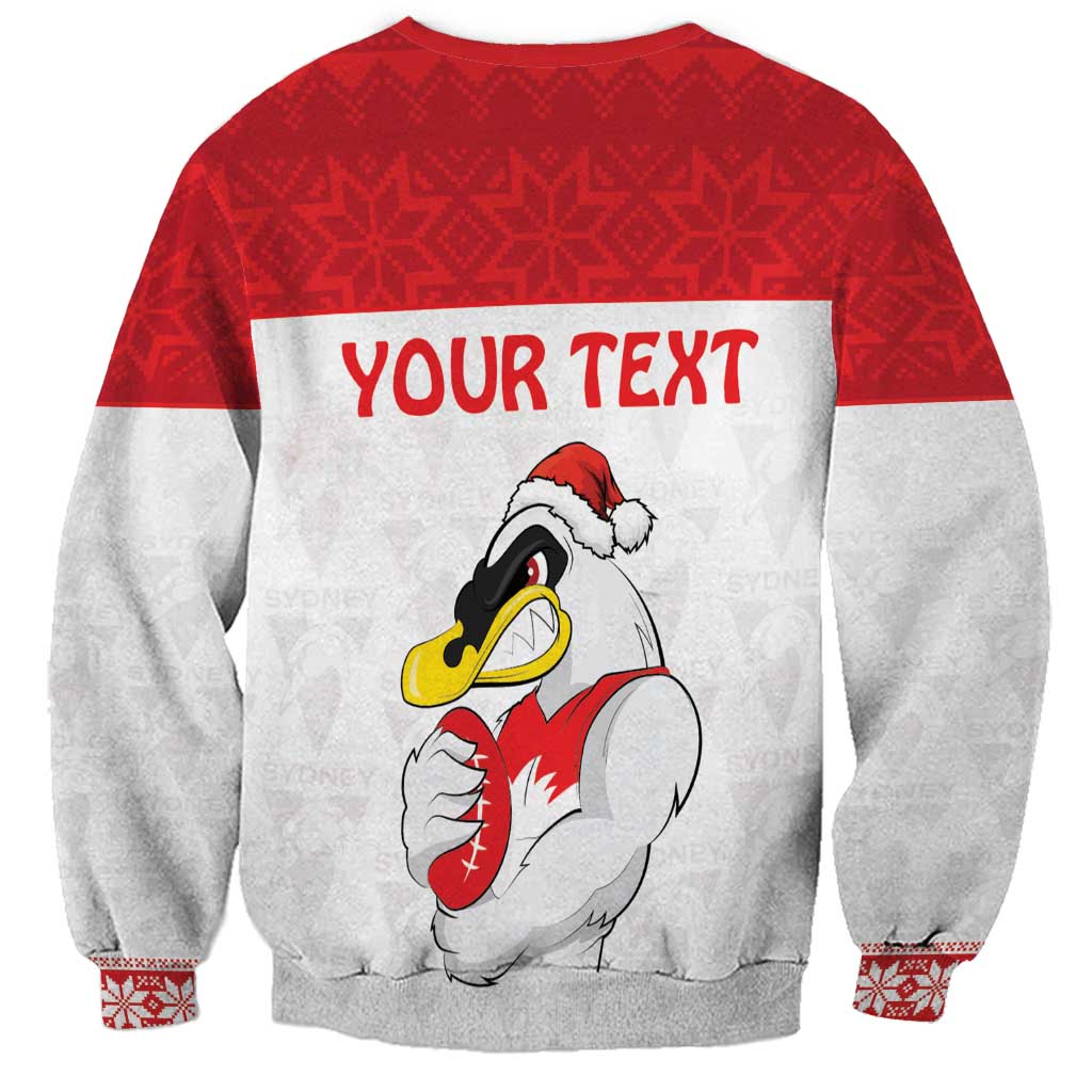 AFL Sydney Christmas Personalised Sweatshirt with Swans Mascot Simple Style