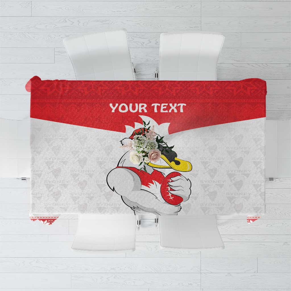 AFL Sydney Christmas Personalised Tablecloth with Swans Mascot Simple Style