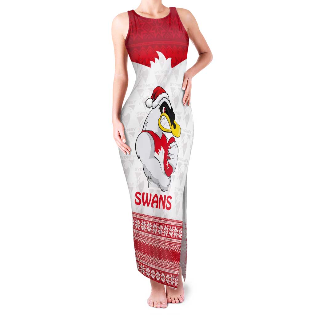 AFL Sydney Christmas Personalised Tank Maxi Dress with Swans Mascot Simple Style