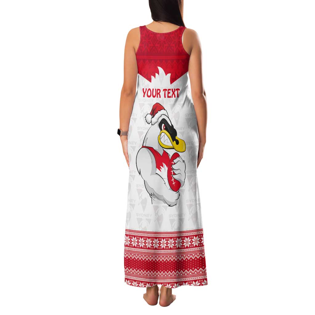 AFL Sydney Christmas Personalised Tank Maxi Dress with Swans Mascot Simple Style
