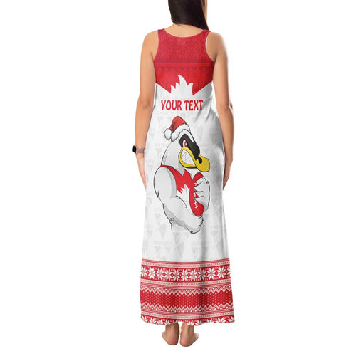 AFL Sydney Christmas Personalised Tank Maxi Dress with Swans Mascot Simple Style