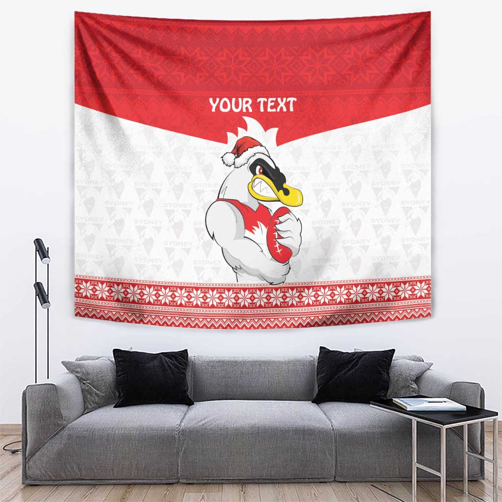 AFL Sydney Christmas Personalised Tapestry with Swans Mascot Simple Style