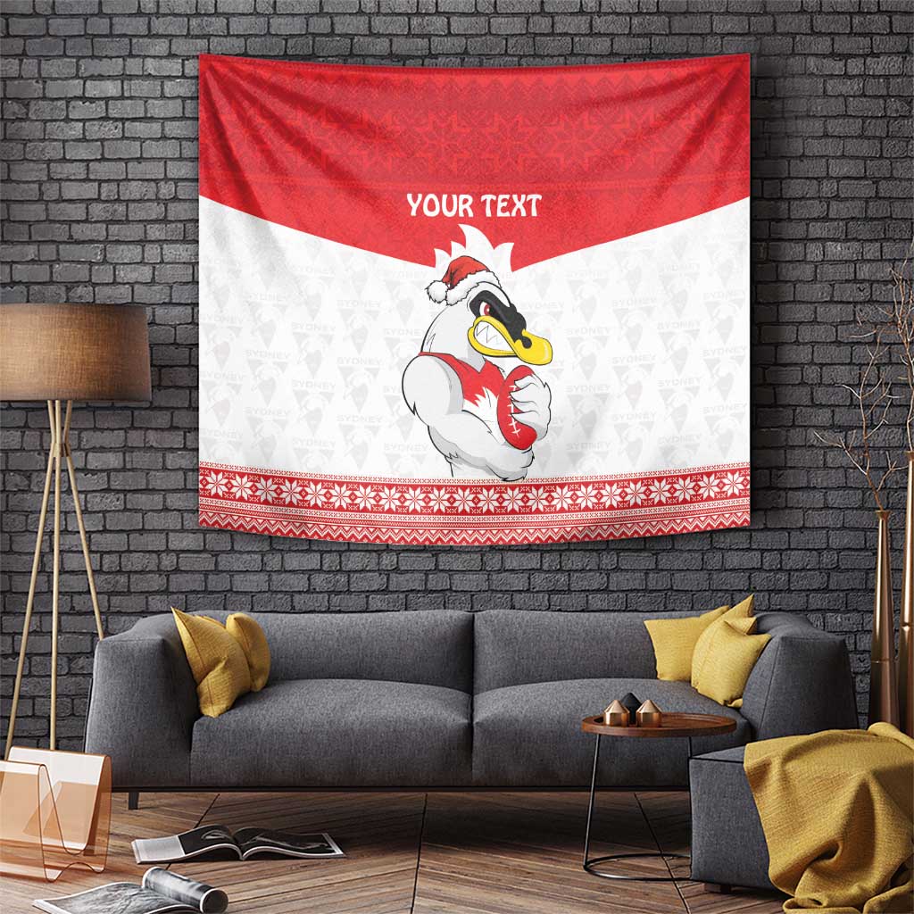 AFL Sydney Christmas Personalised Tapestry with Swans Mascot Simple Style