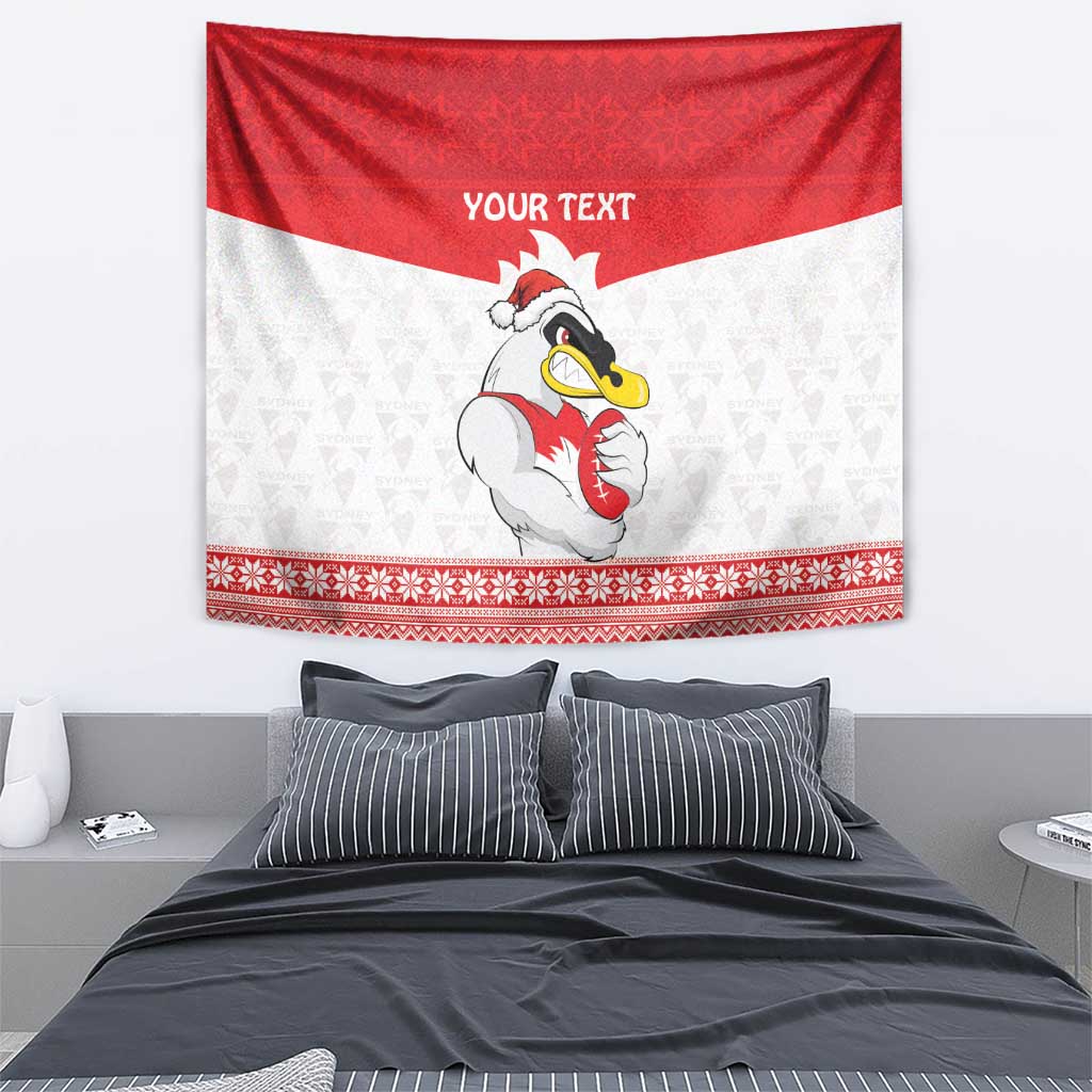 AFL Sydney Christmas Personalised Tapestry with Swans Mascot Simple Style