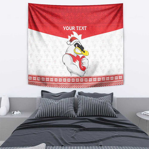 AFL Sydney Christmas Personalised Tapestry with Swans Mascot Simple Style