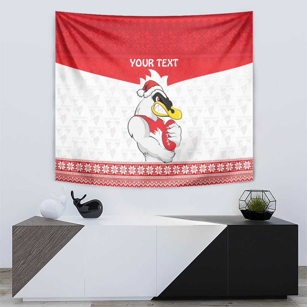 AFL Sydney Christmas Personalised Tapestry with Swans Mascot Simple Style