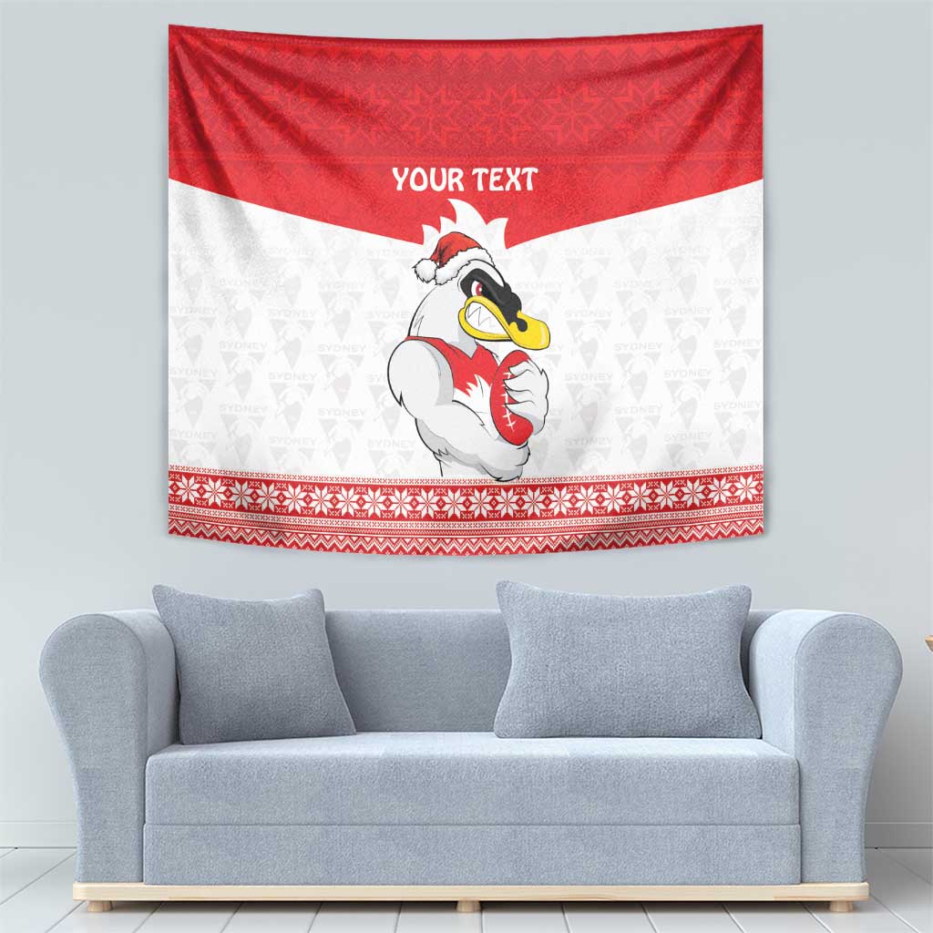 AFL Sydney Christmas Personalised Tapestry with Swans Mascot Simple Style