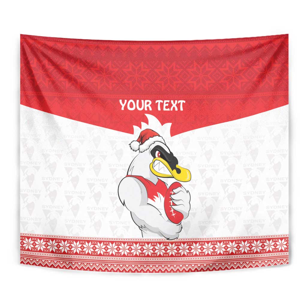 AFL Sydney Christmas Personalised Tapestry with Swans Mascot Simple Style
