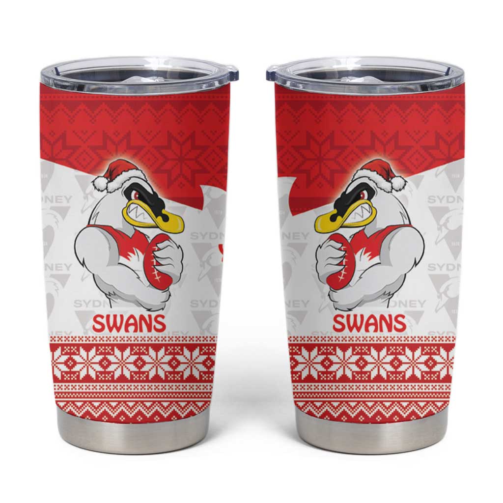 AFL Sydney Christmas Personalised Tumbler Cup with Swans Mascot Simple Style