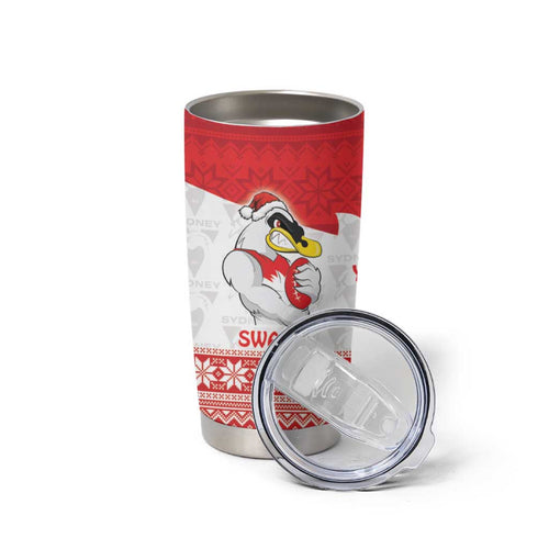 AFL Sydney Christmas Personalised Tumbler Cup with Swans Mascot Simple Style