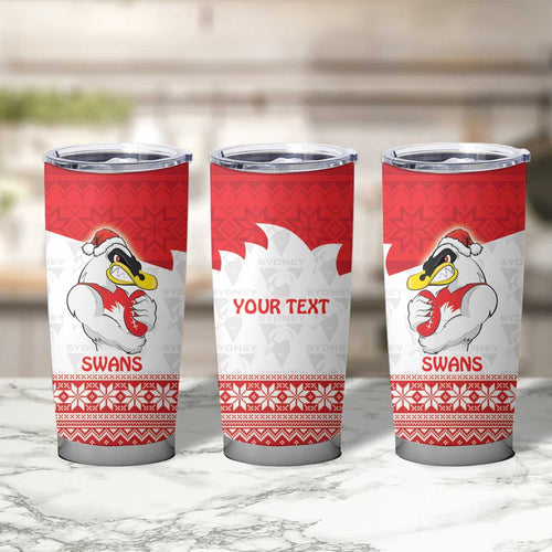 AFL Sydney Christmas Personalised Tumbler Cup with Swans Mascot Simple Style