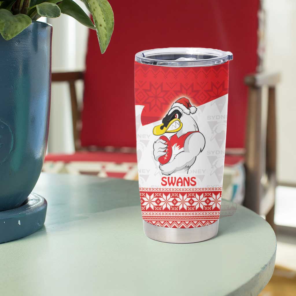 AFL Sydney Christmas Personalised Tumbler Cup with Swans Mascot Simple Style