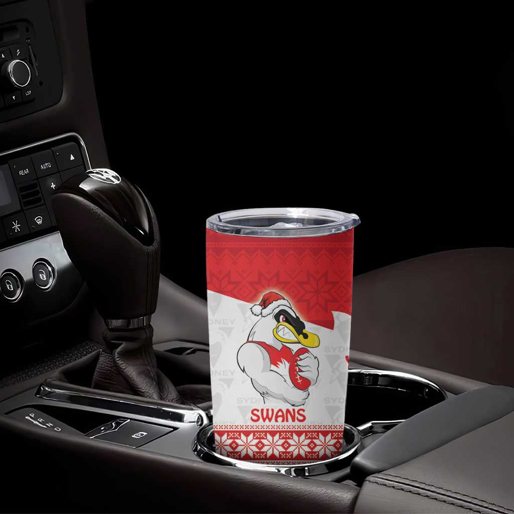AFL Sydney Christmas Personalised Tumbler Cup with Swans Mascot Simple Style