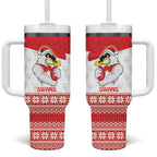 AFL Sydney Christmas Personalised Tumbler With Handle with Swans Mascot Simple Style