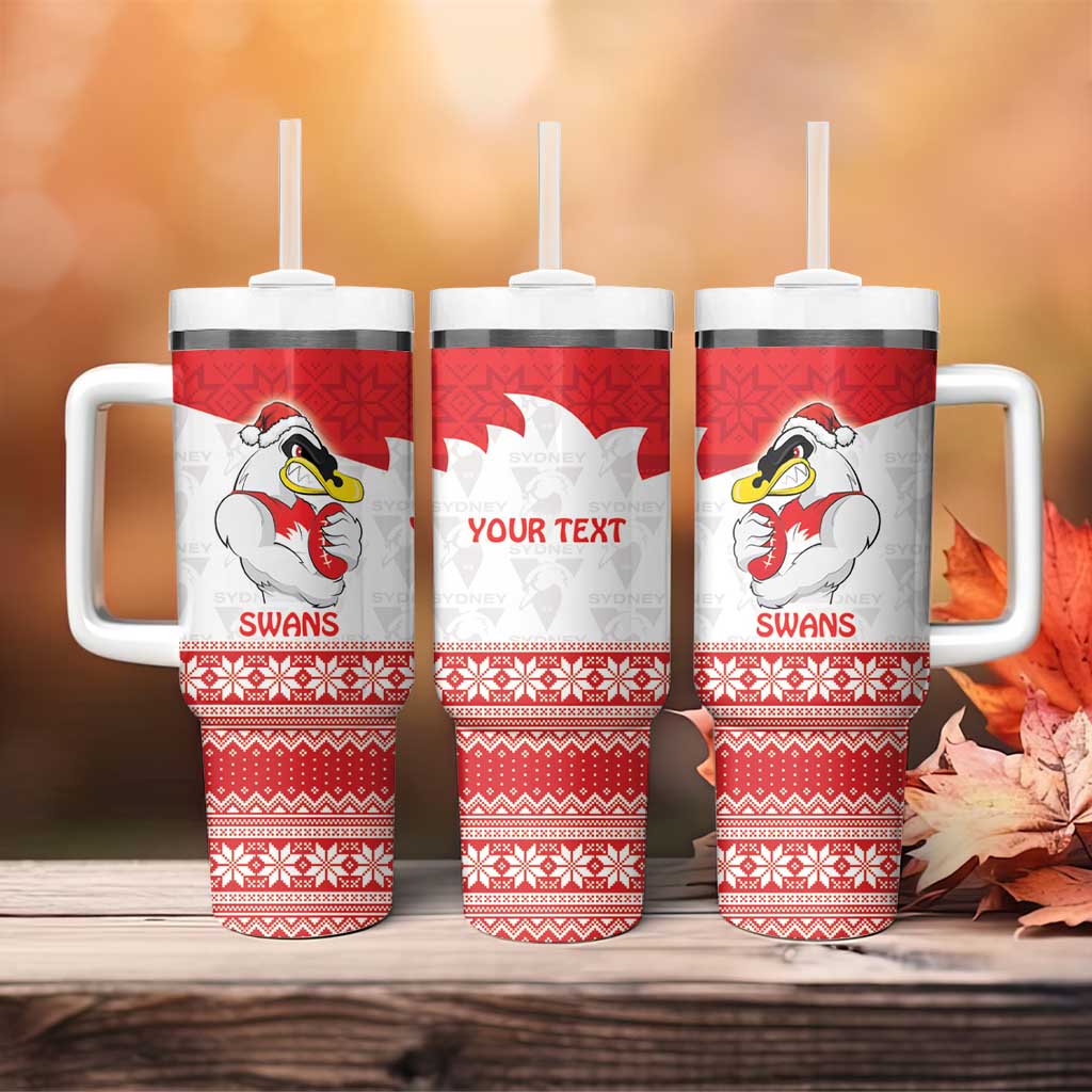 AFL Sydney Christmas Personalised Tumbler With Handle with Swans Mascot Simple Style