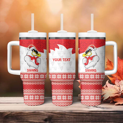 AFL Sydney Christmas Personalised Tumbler With Handle with Swans Mascot Simple Style