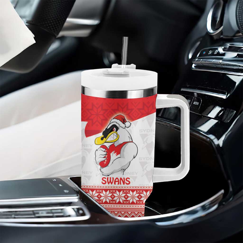 AFL Sydney Christmas Personalised Tumbler With Handle with Swans Mascot Simple Style
