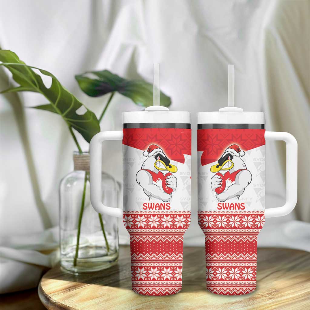 AFL Sydney Christmas Personalised Tumbler With Handle with Swans Mascot Simple Style