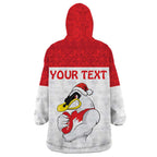 AFL Sydney Christmas Personalised Wearable Blanket Hoodie with Swans Mascot Simple Style