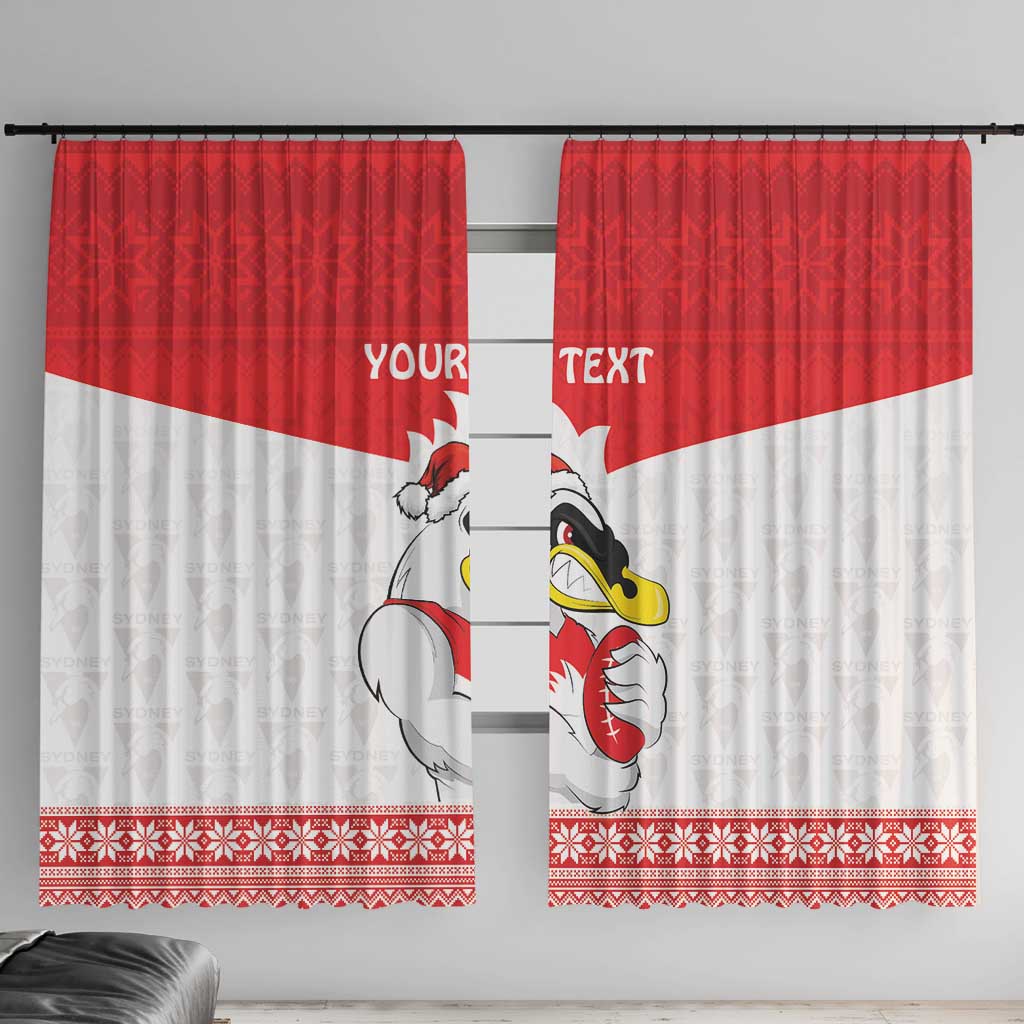 AFL Sydney Christmas Personalised Window Curtain with Swans Mascot Simple Style