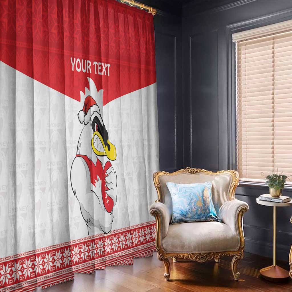 AFL Sydney Christmas Personalised Window Curtain with Swans Mascot Simple Style