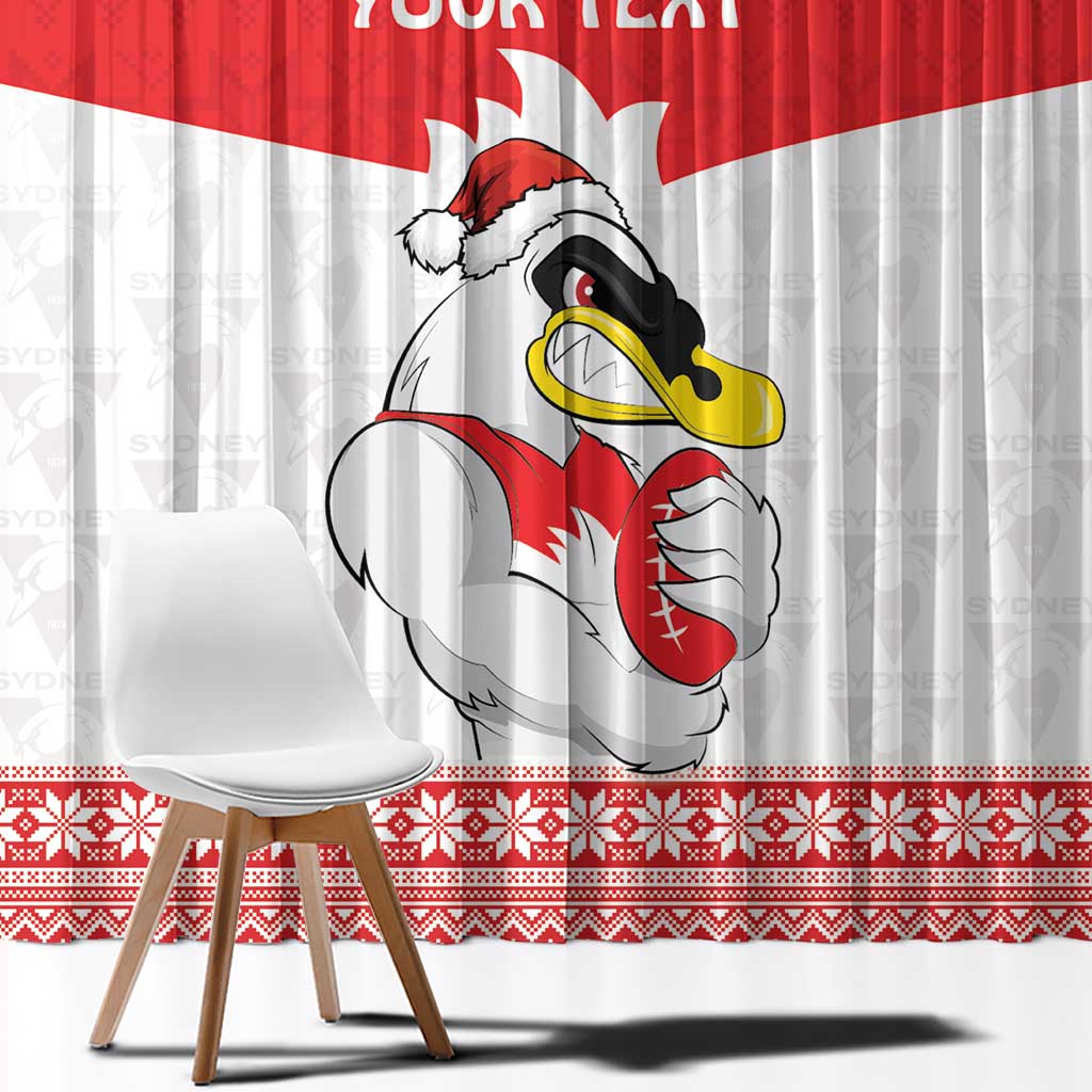 AFL Sydney Christmas Personalised Window Curtain with Swans Mascot Simple Style